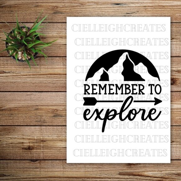 *2 for $20* Remember To Explore vinyl decal Sticker Handcrafted Mountain - Picture 1 of 6